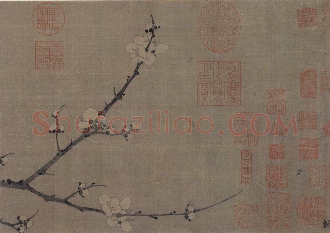 宋 巖叟 《梅花诗意图》 书画作品