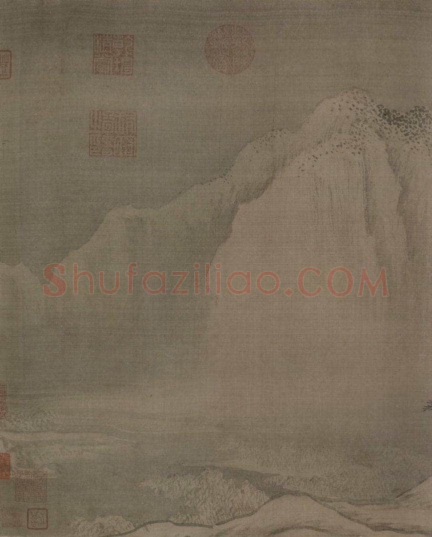 金 李山 《风雪松杉图》 书画作品