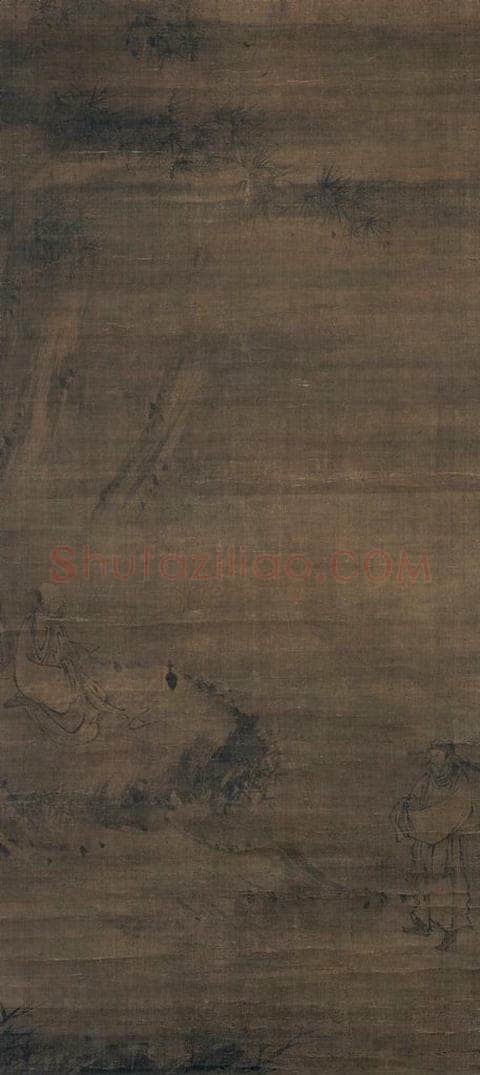 宋 李尭夫 《黄檗裴休问答图》 书画作品