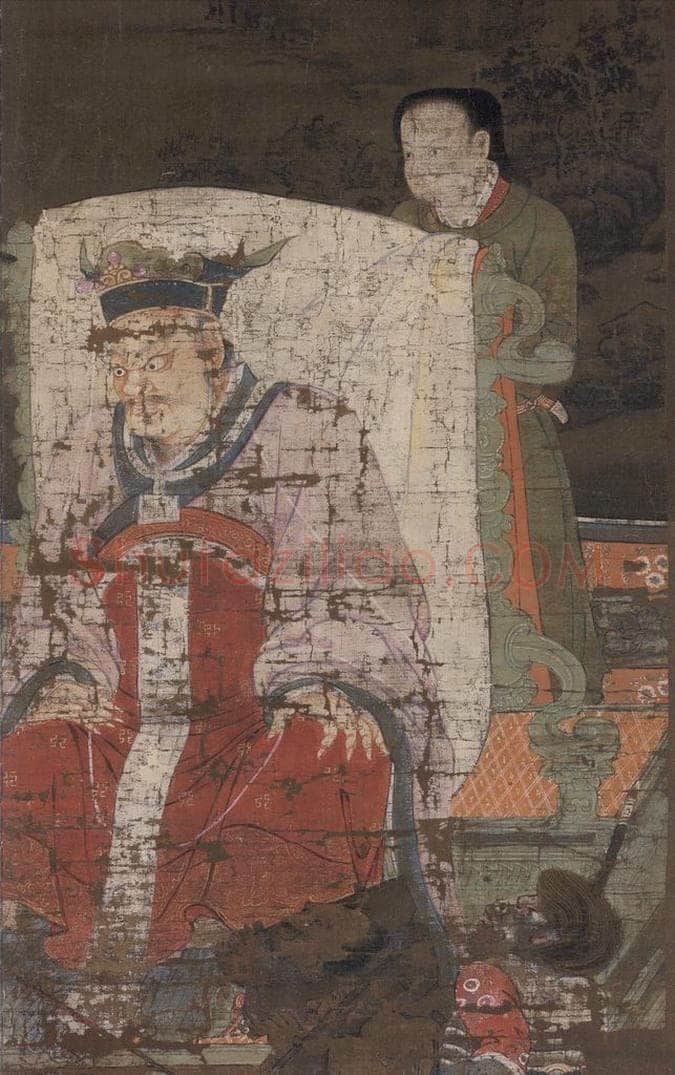宋 陆信忠 《秦广王》 书画作品