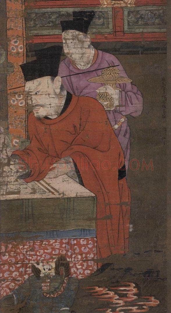宋 陆信忠 《初江王》 书画作品