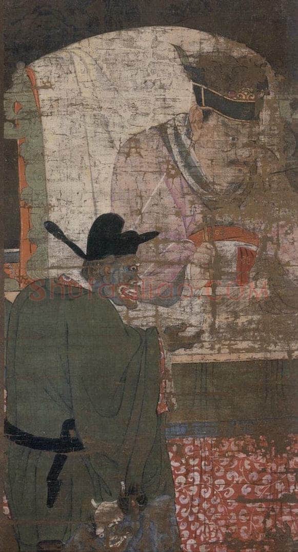 宋 陆信忠 《初江王》 书画作品