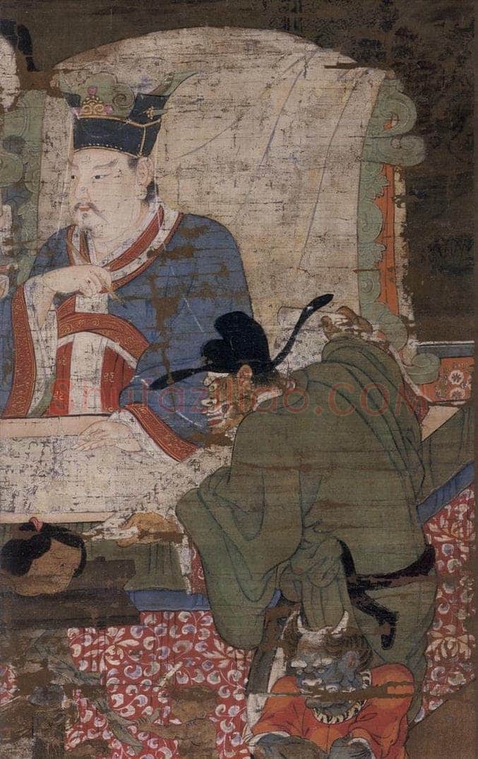 宋 陆信忠 《泰山王》 书画作品