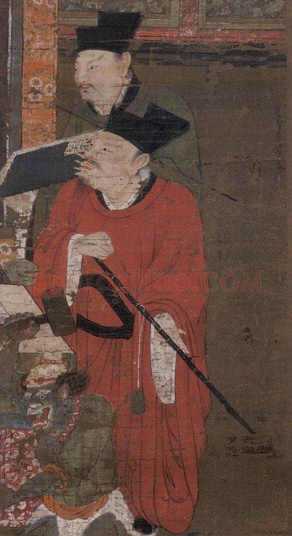 宋 陆信忠 《平等王》 书画作品