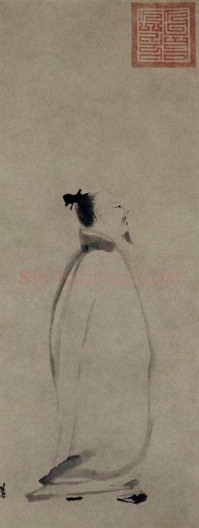 宋 梁楷 《李白吟行图》 书画作品