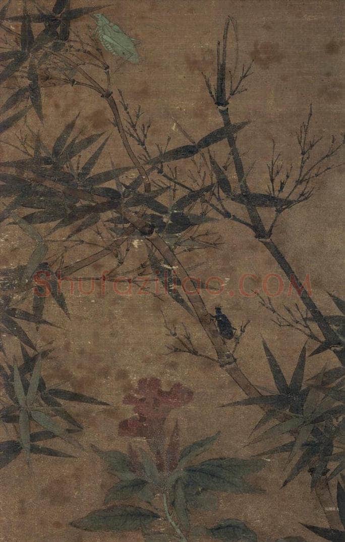 宋 赵昌 《竹虫图》 书画作品