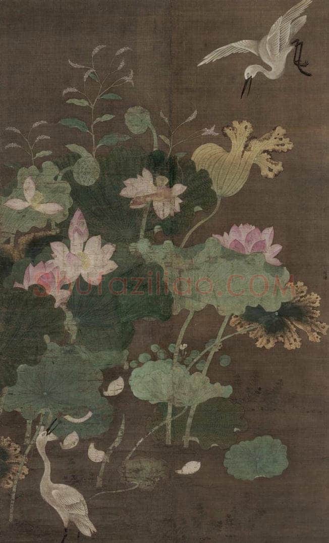 宋 佚名 《莲池水禽图》 书画作品