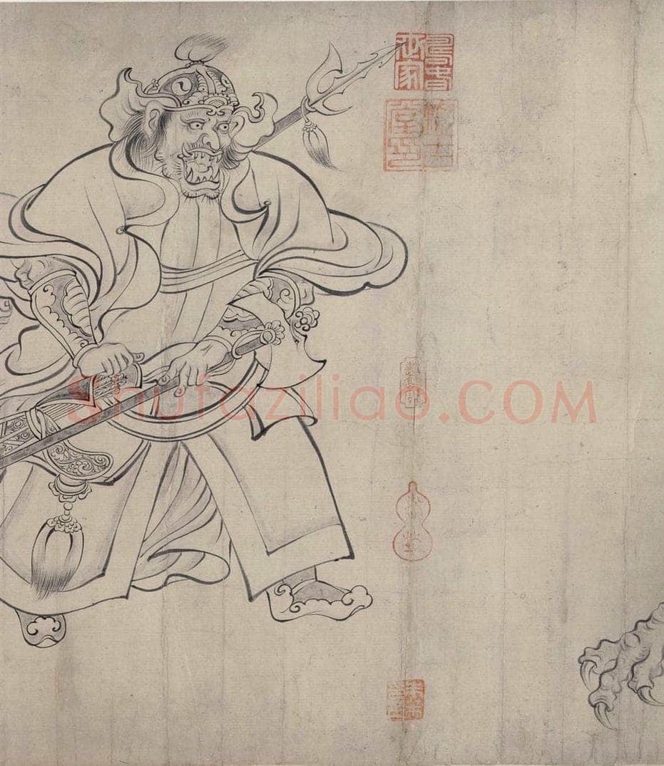 宋 佚名 《送子天王图》 书画作品