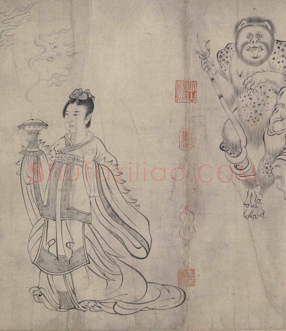 宋 佚名 《送子天王图》 书画作品