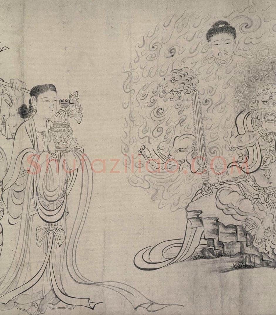 宋 佚名 《送子天王图》 书画作品