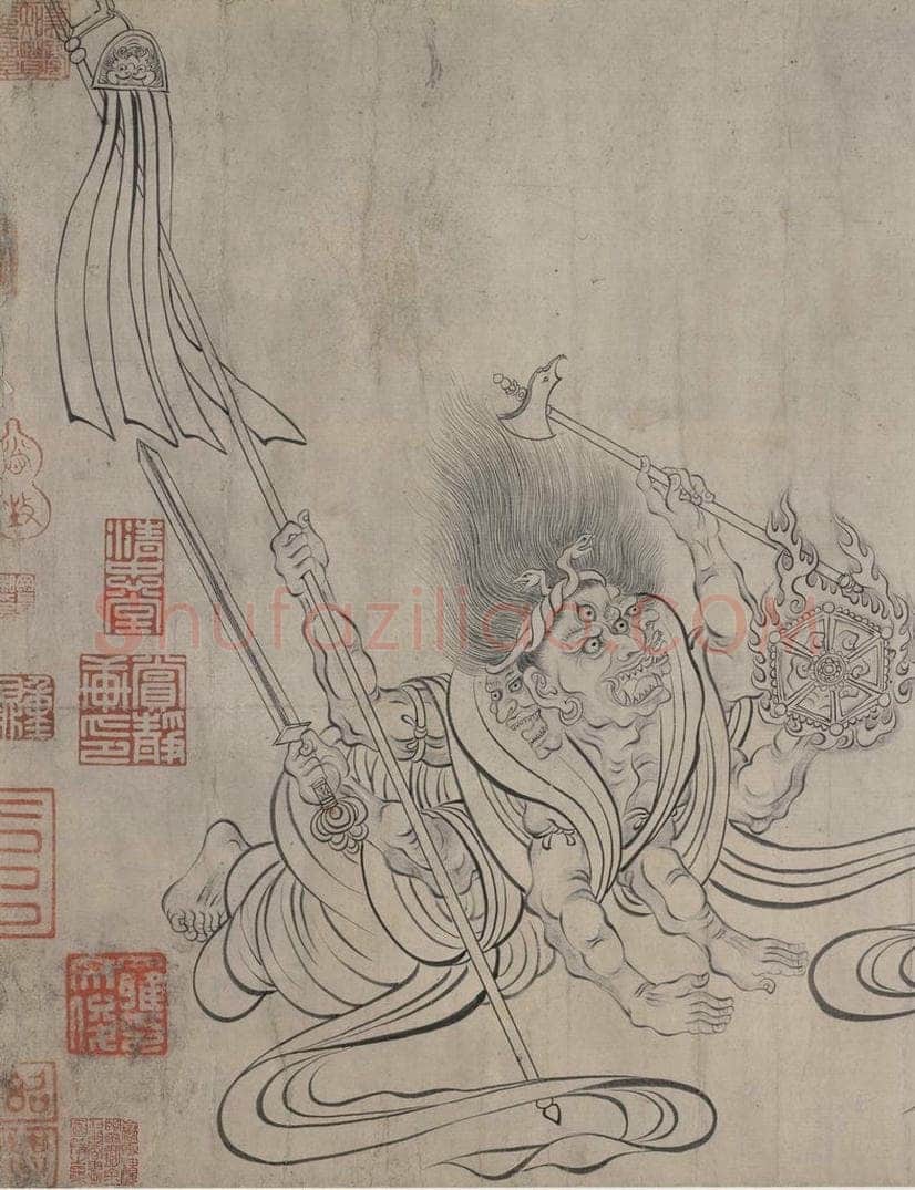 宋 佚名 《送子天王图》 书画作品