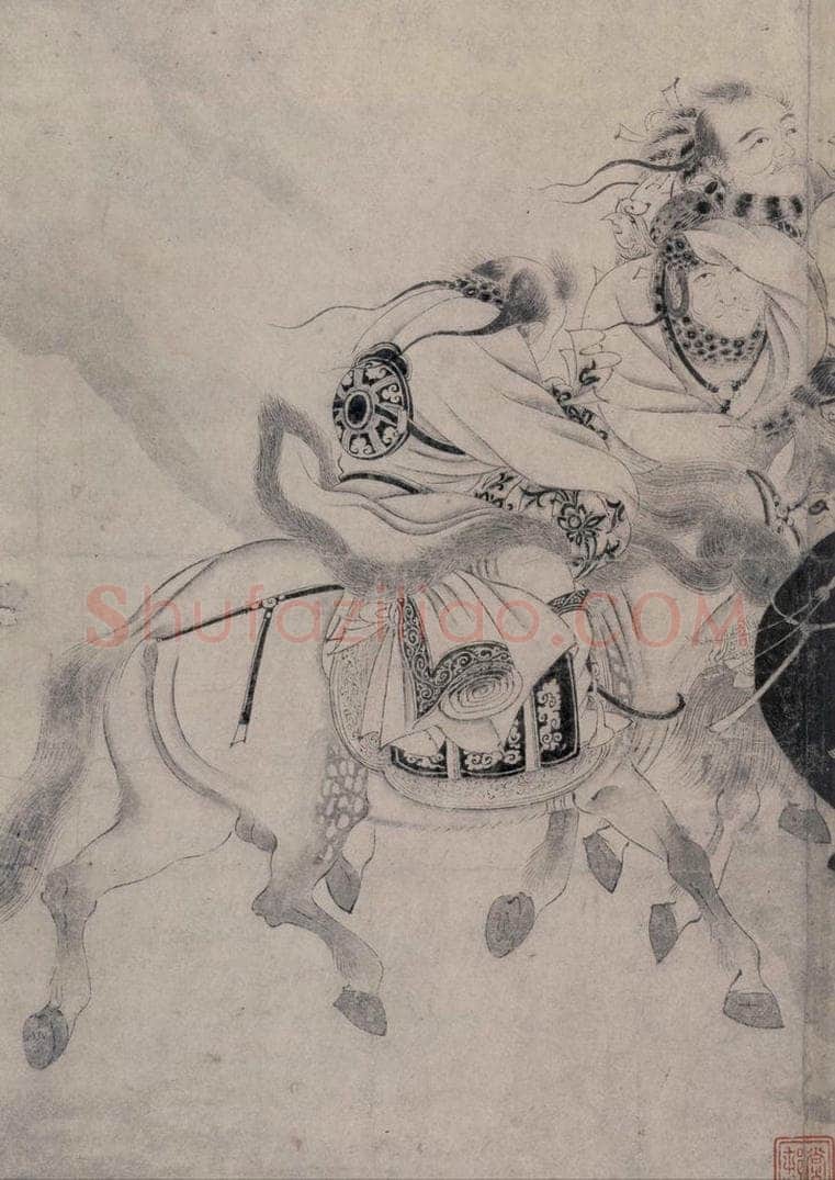 金 宫素然 《明妃出塞图》 书画作品