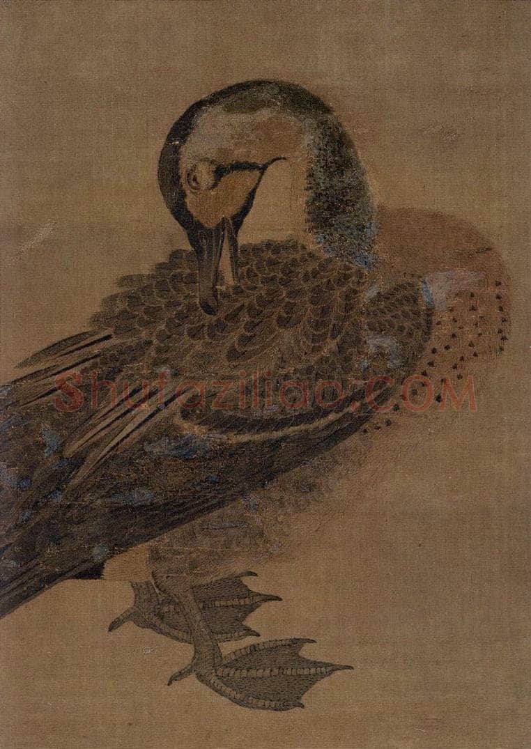 宋 赵佶(传) 《鸭图》 书画作品