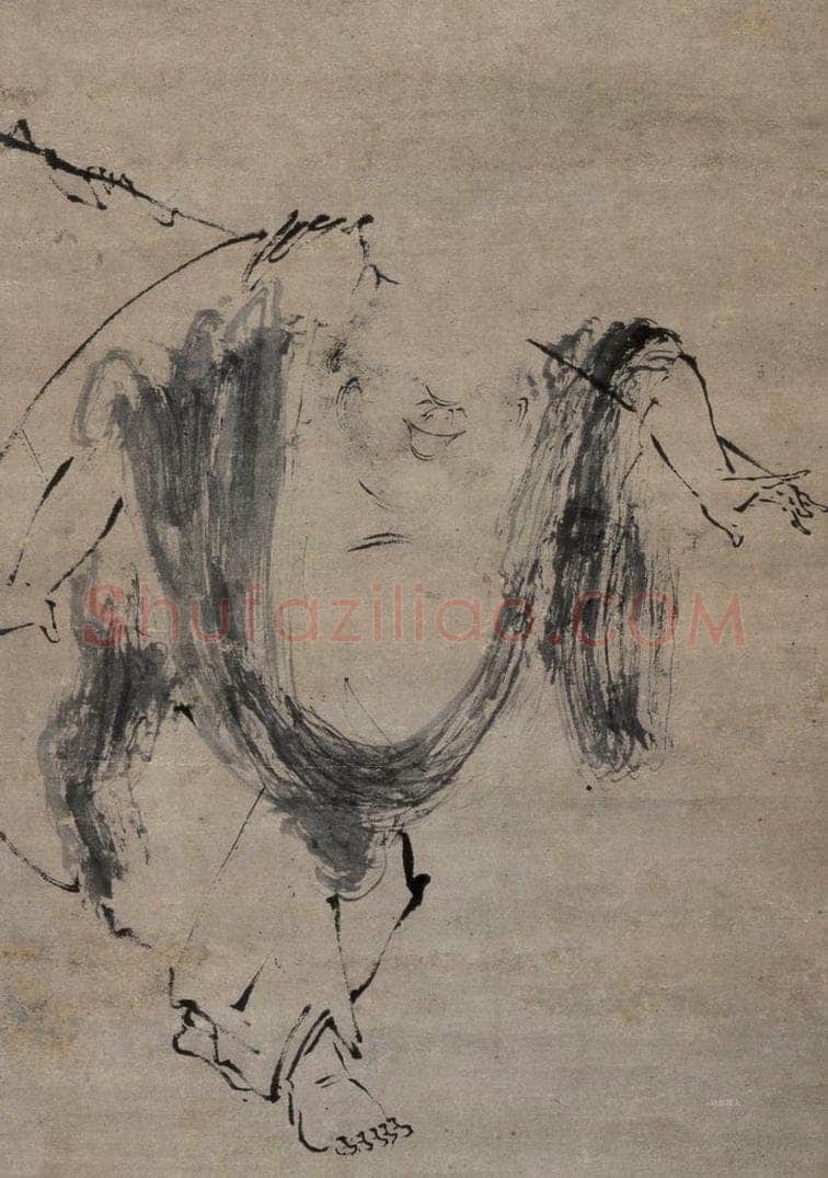 宋 梁楷(传) 《布袋和尚图》 书画作品