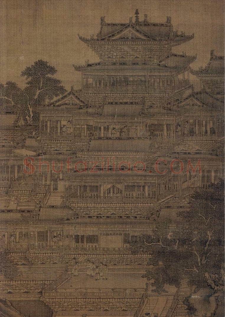 宋 郭忠恕(传) 《明皇避暑宫图》 书画作品