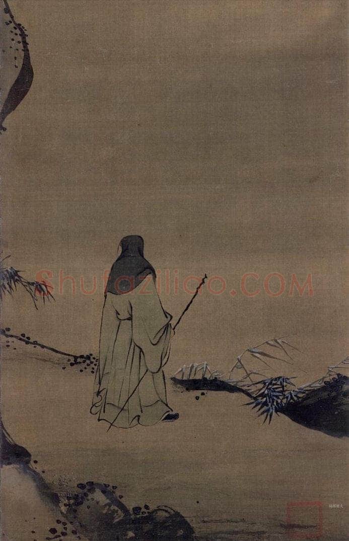 宋 赵佶(传) 《冬景山水图》 书画作品