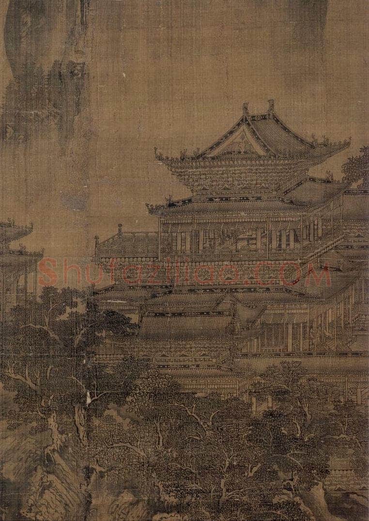宋 郭忠恕(传) 《明皇避暑宫图》 书画作品