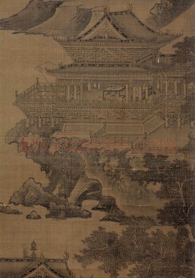 宋 郭忠恕(传) 《明皇避暑宫图》 书画作品