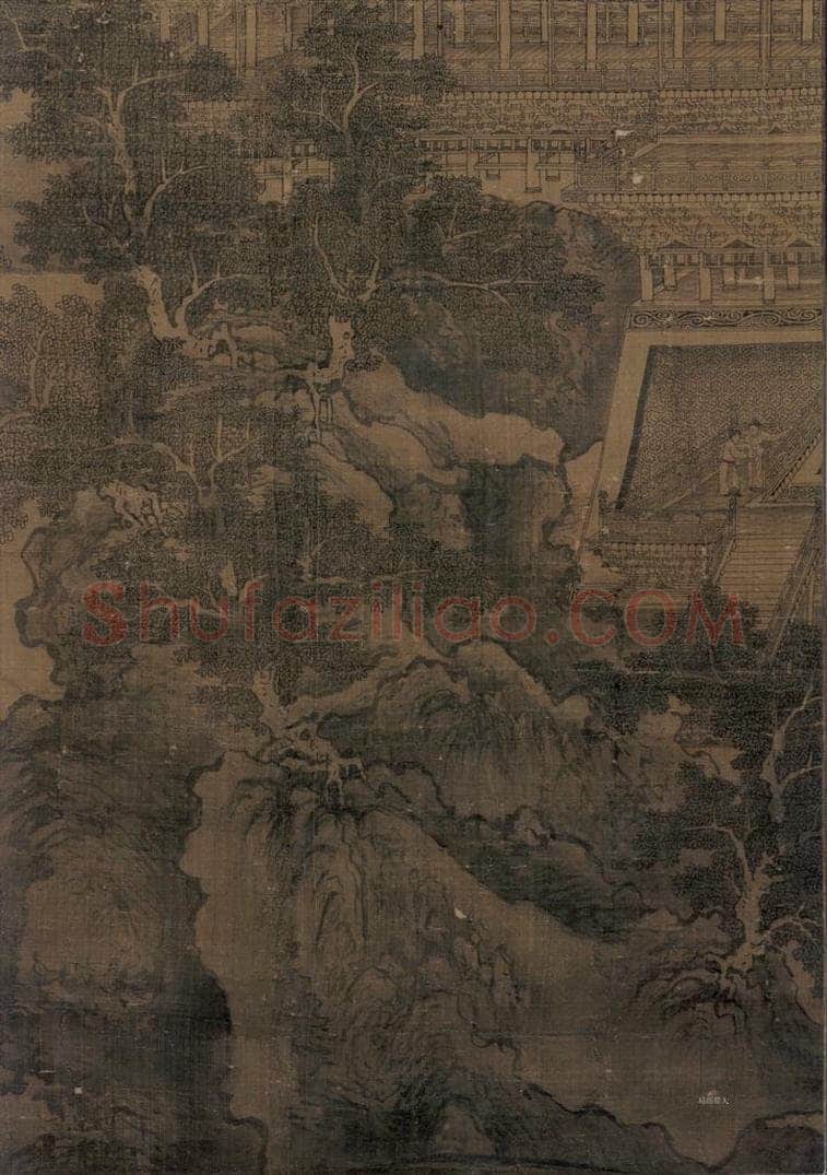 宋 郭忠恕(传) 《明皇避暑宫图》 书画作品