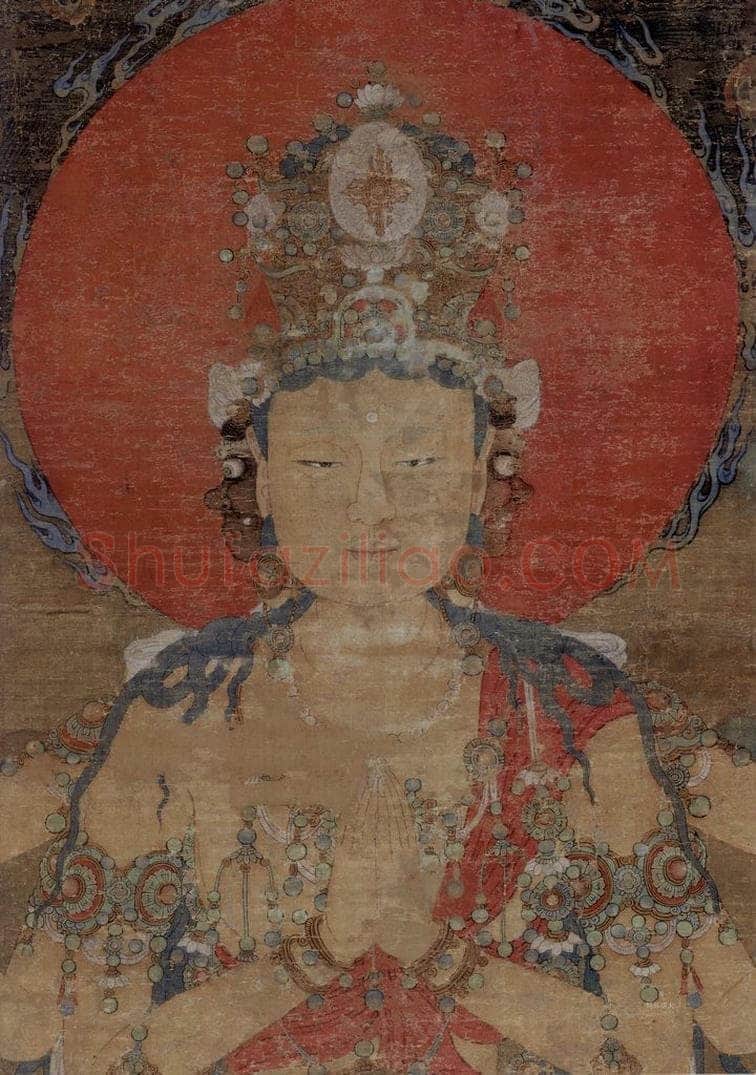 宋 佚名 《孔雀明王图》 书画作品