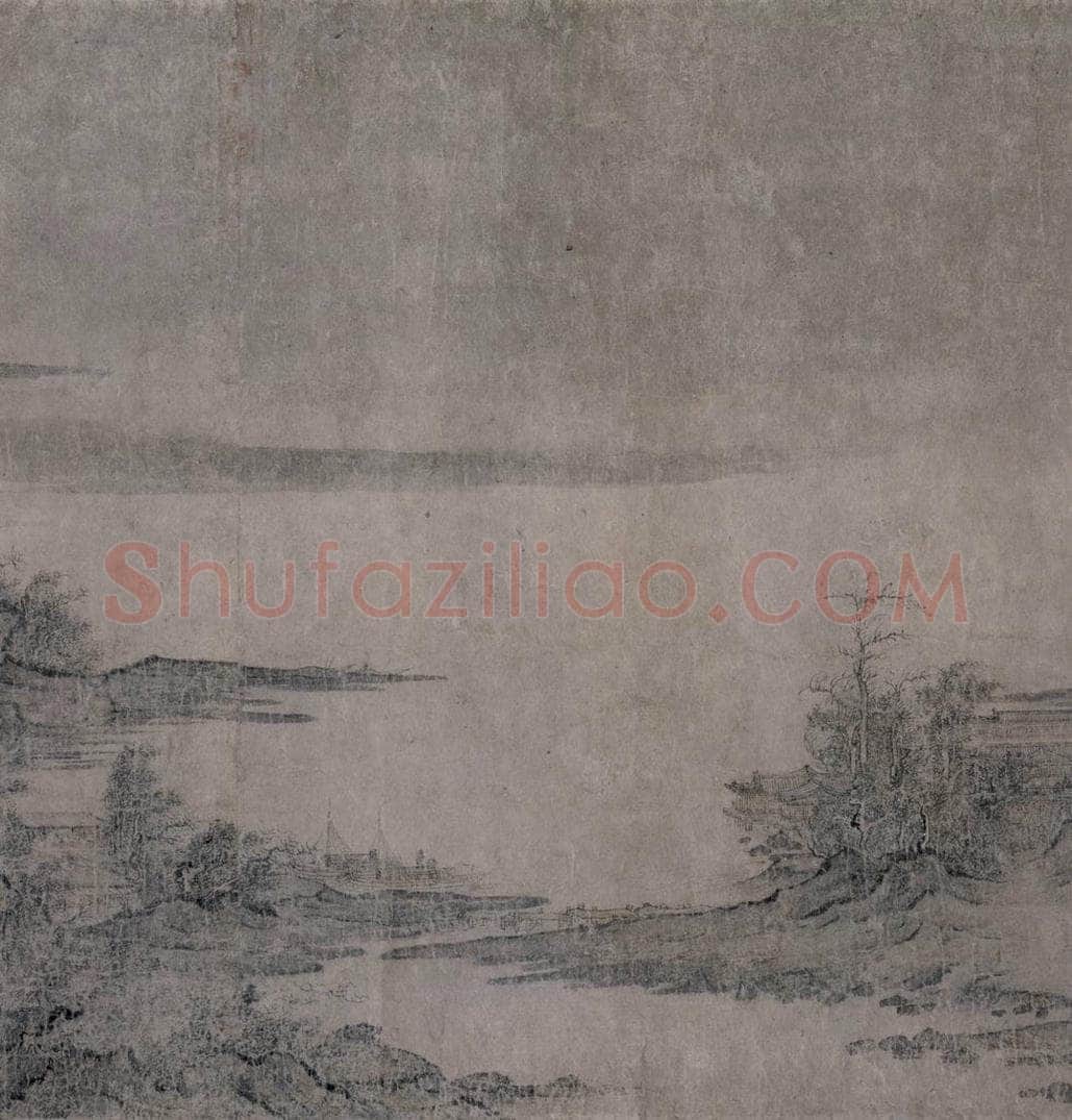 宋 燕文贵 《江山楼观图》 书画作品