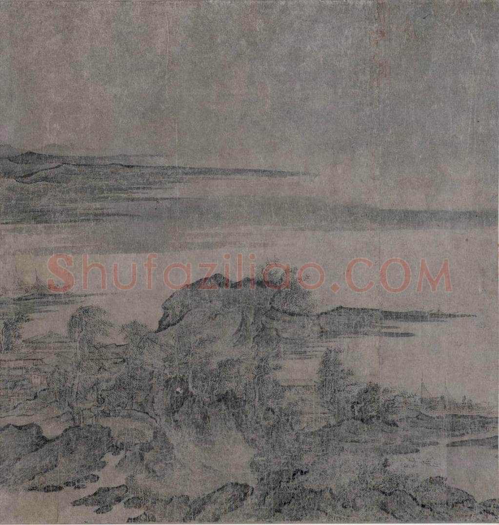 宋 燕文贵 《江山楼观图》 书画作品