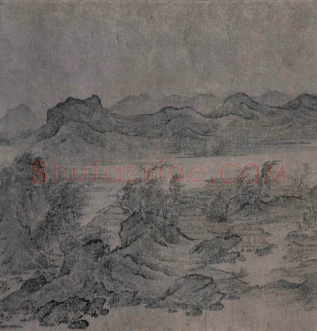 宋 燕文贵 《江山楼观图》 书画作品