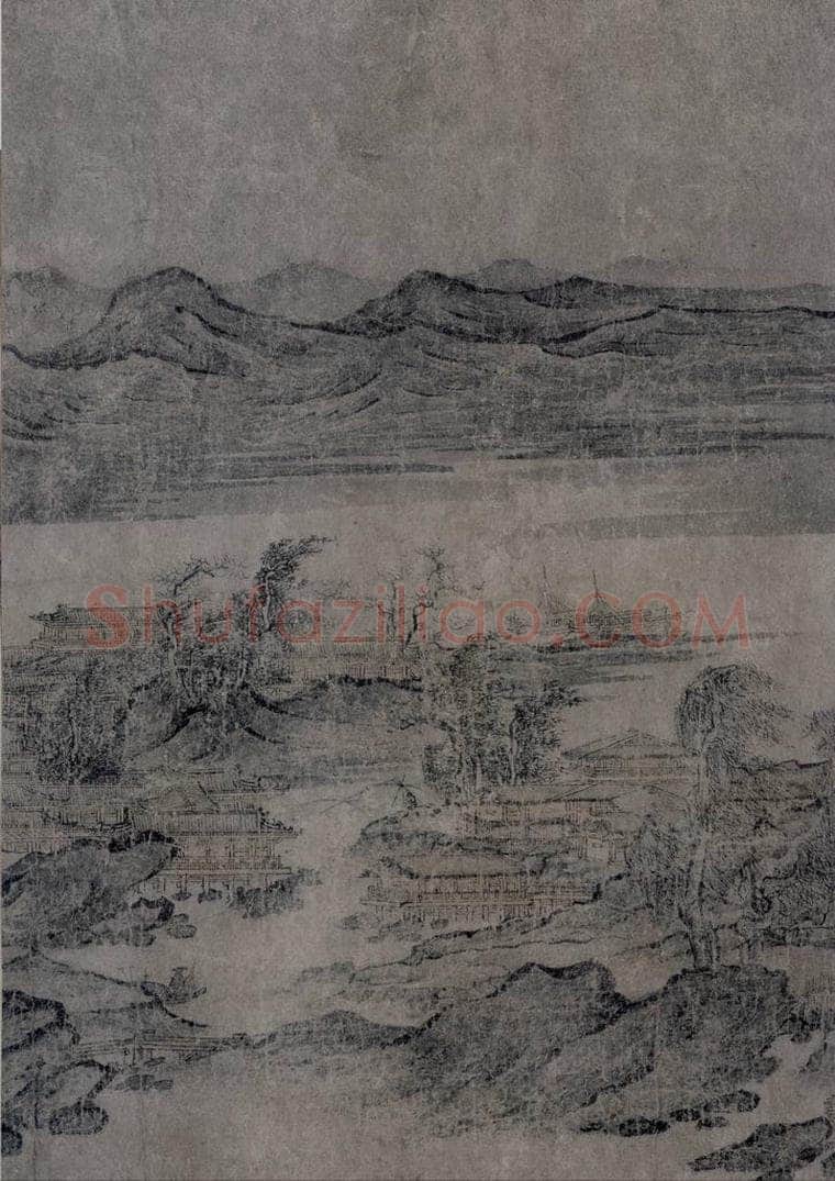 宋 燕文贵 《江山楼观图》 书画作品