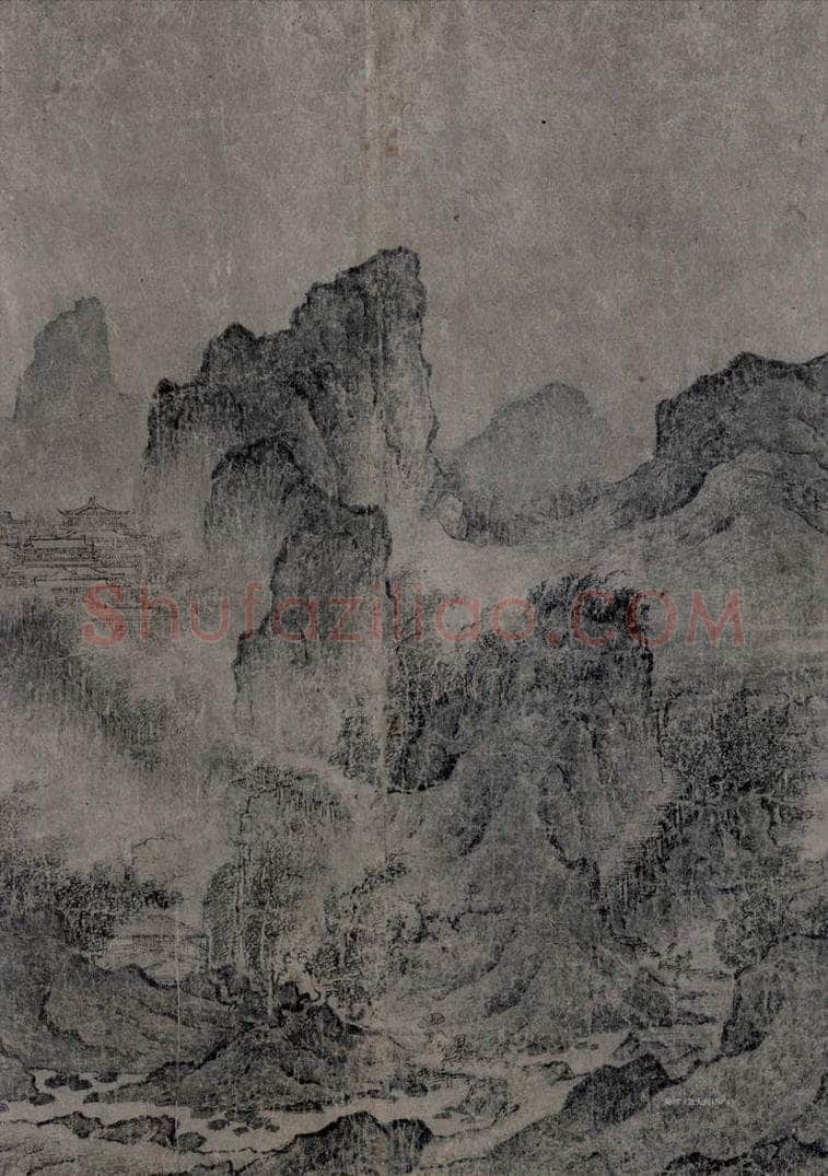 宋 燕文贵 《江山楼观图》 书画作品