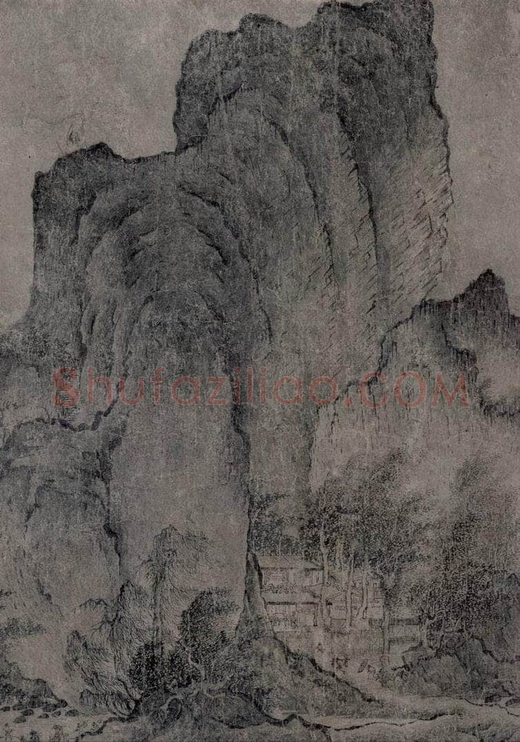 宋 燕文贵 《江山楼观图》 书画作品