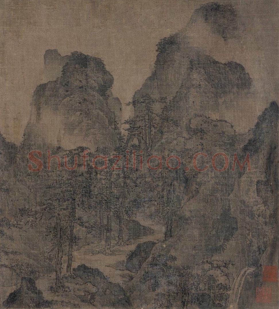 宋 胡舜臣 《送郝玄明使秦书画图》 书画作品