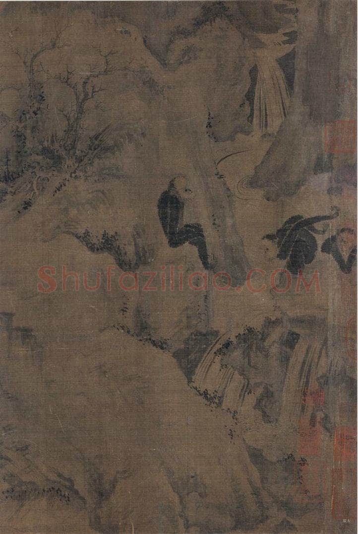 宋 易元吉（传） 《聚猿图》 书画作品