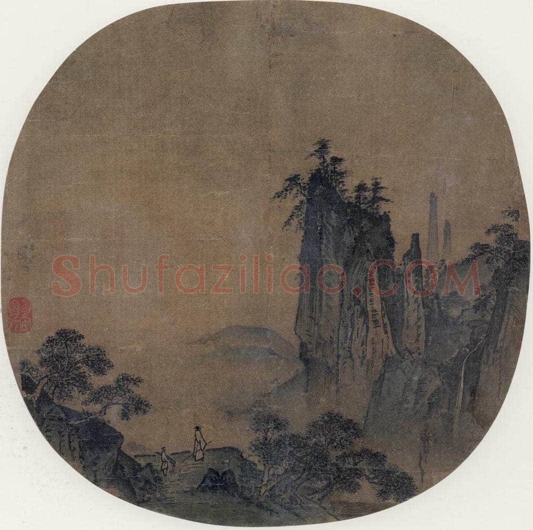 宋 佚名 《观瀑图》 书画作品