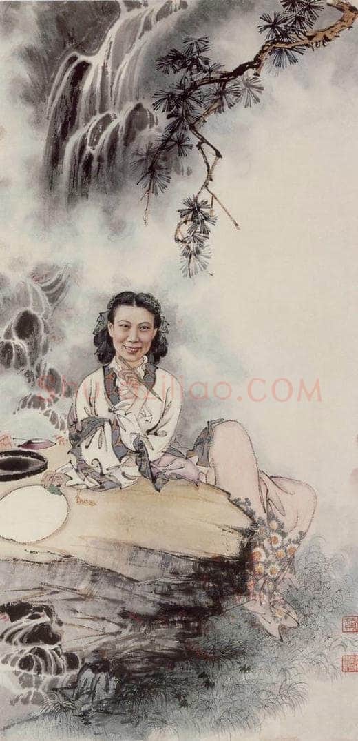1948年 蔡鹤洲 《为金秀女士造像》 书画作品