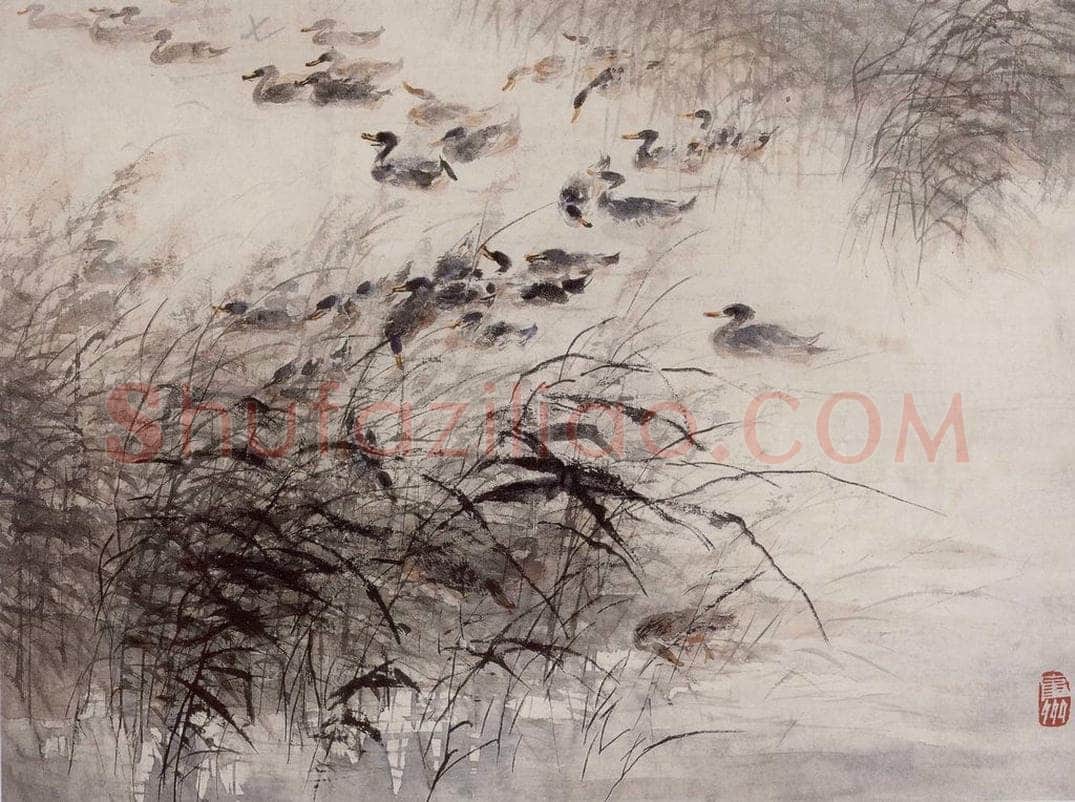 1965年 蔡鹤洲 《芦歌》 书画作品