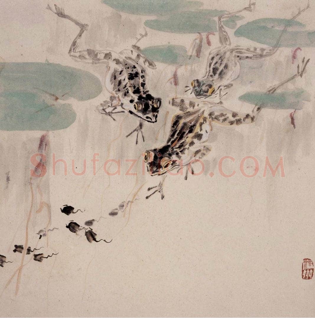 1965年 蔡鹤洲 《蛙戏》 书画作品