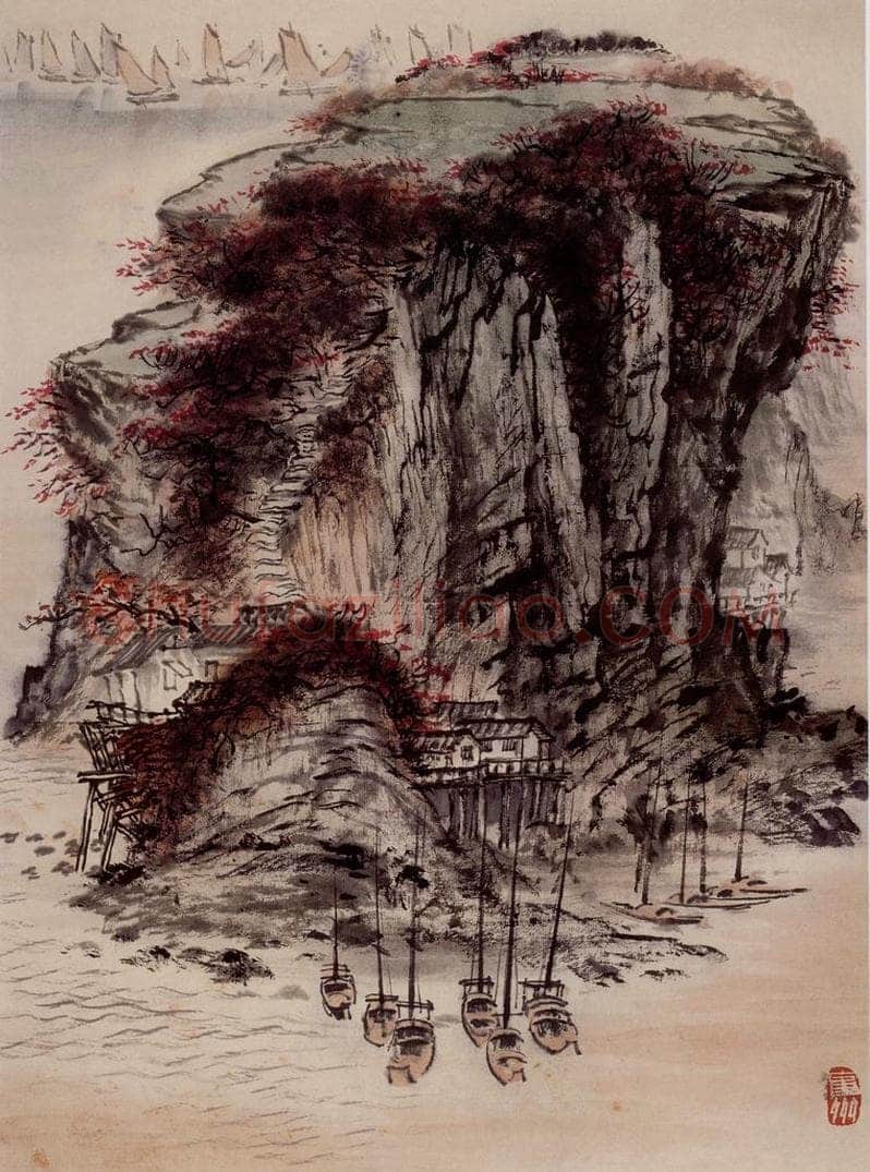 1956年 蔡鹤洲 《闽江写生》 书画作品