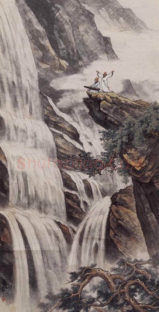 1936年 彭友善 《高山流水》 书画作品