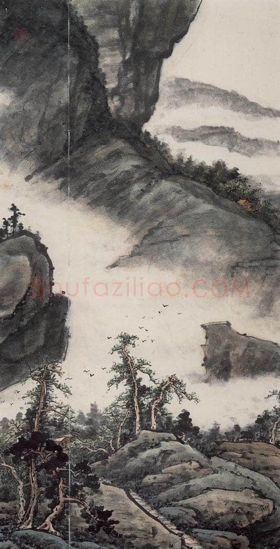 1993年 彭友善 《春山烟云图》 书画作品