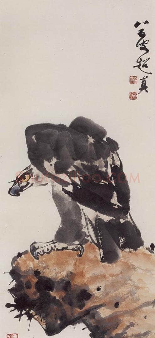 1995年 彭友善 《鹰》 书画作品