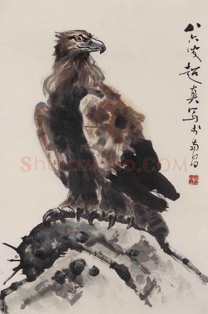 1996年 彭友善 《鹰》 书画作品