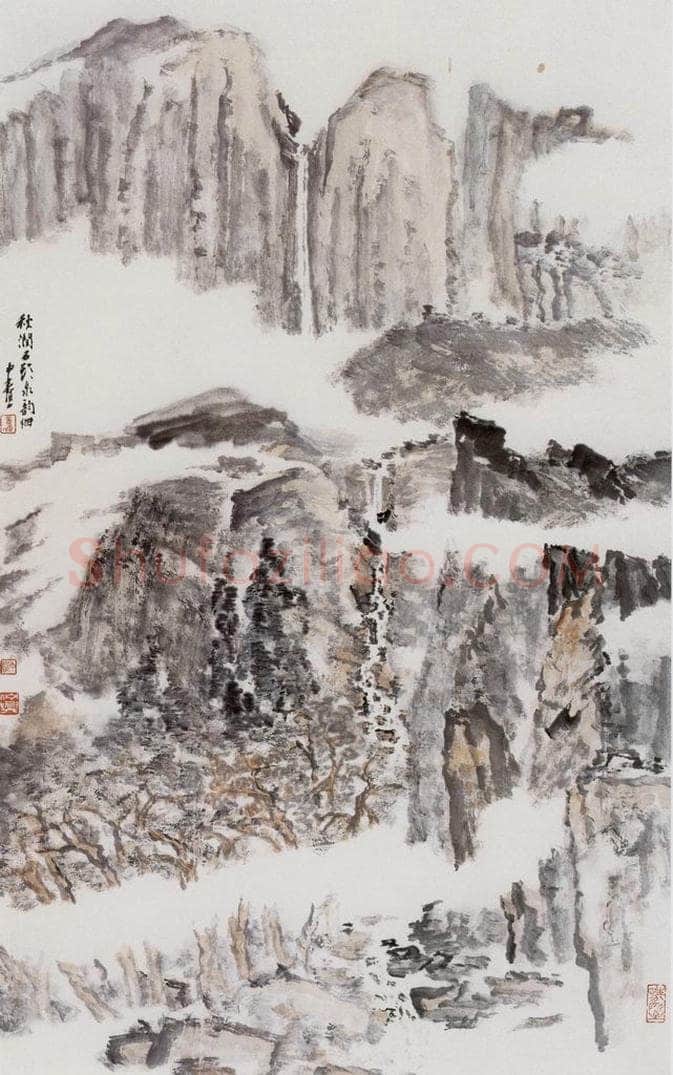 2004年 童中焘 《秋涧泉韵》 书画作品