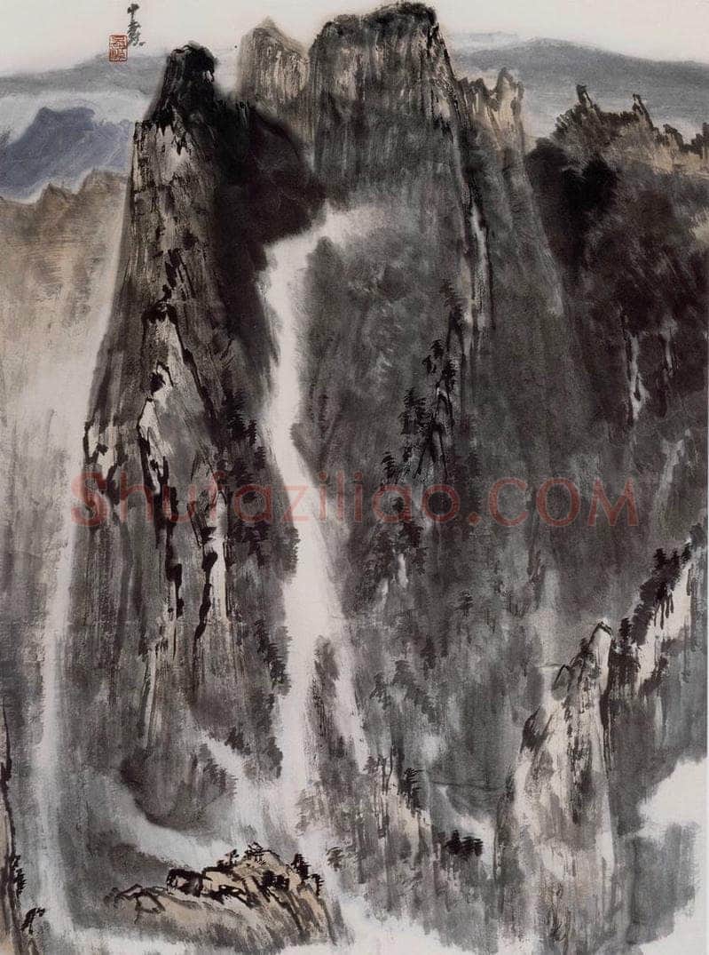 1985年 童中焘 《华岳耸秀》 书画作品