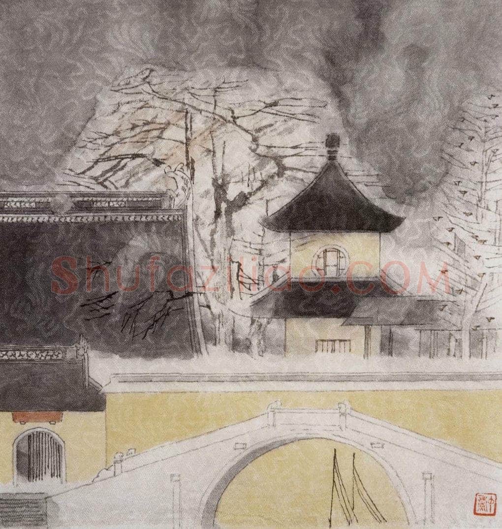 1993年 童中焘 《来听寒山夜半钟》 书画作品