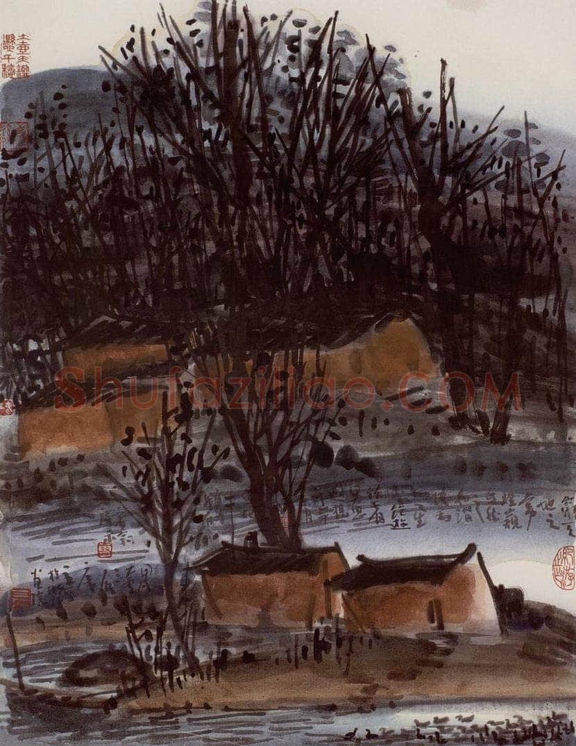 1994年 曾宓 《渔村》 书画作品