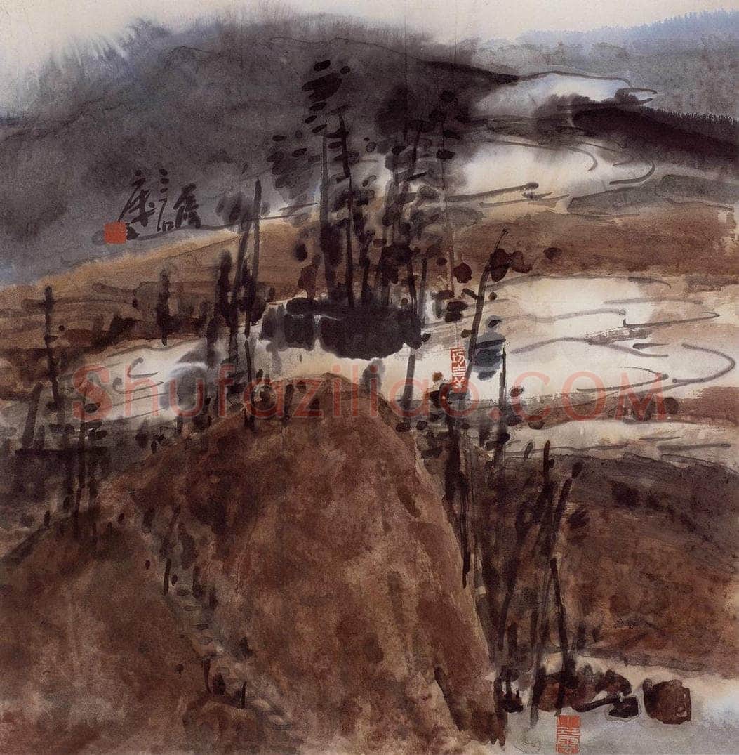 2004年 曾宓 《乡间暮色》 书画作品