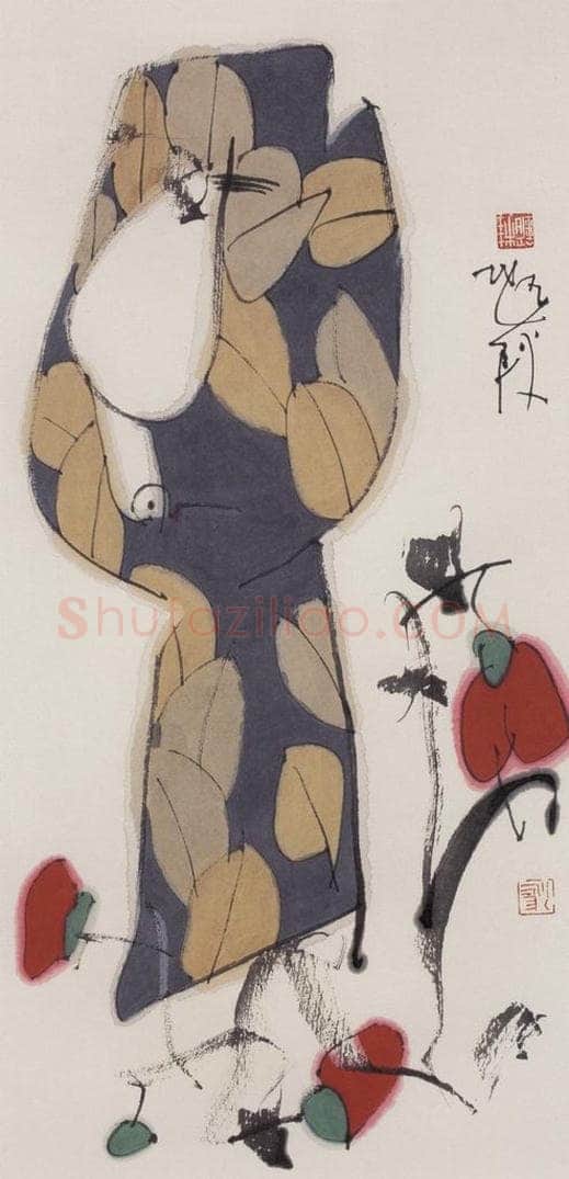 2005年 张桂铭 《瓶花》 书画作品