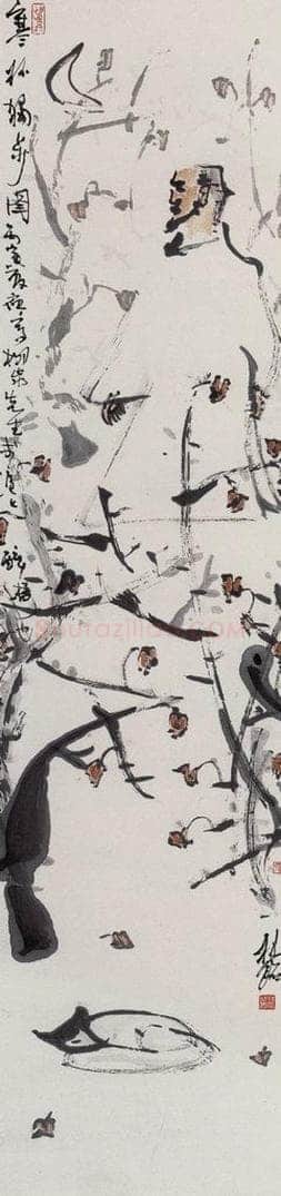 1986年 张桂铭 《寒林独步》 书画作品