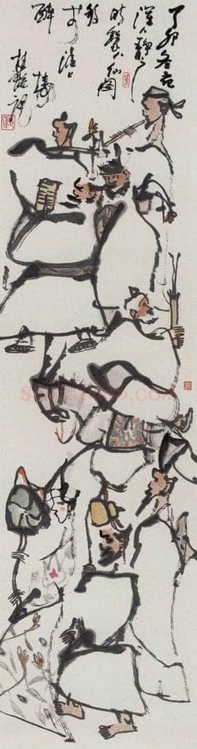 1987年 张桂铭 《八仙图》 书画作品