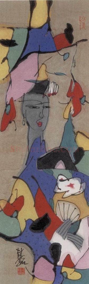 1990年 张桂铭 《仕女》 书画作品
